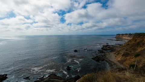 8K Timelapse panoramic overview of tide pool at Palos Verdes in California Stock Footage