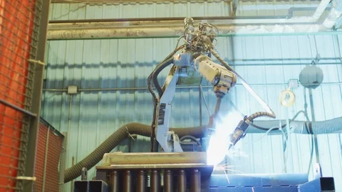 8K Timelapse - Robotic Manufacturing Spot Welding Stock-Footage 96349062