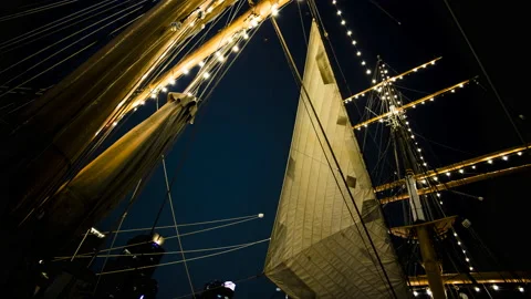 8K Timelapse San Diego Star of India Museum Night Clouds Stock Footage 179657201