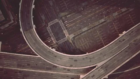 8k top down view directly above a highway during the day イラスト素材