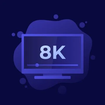 8K tv icon, vector design Stock Illustration
