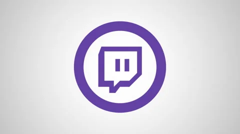 8k - Twitch round logo symbol Stock Footage