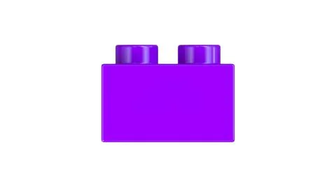8K Ultra HD Side View of a Purple Plastic Lego Toy Brick Isolated on White Stock Illustration