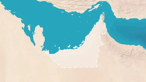 8K United Arab Emirates Map Zoom In Animation with Country Borders Video stock 328411845