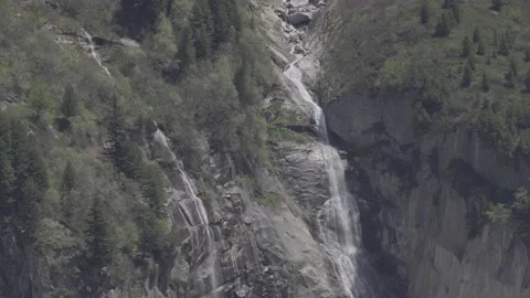 8K video rack train POV view mountain glacier montenvers in chamonix valley Stock Footage 223333180