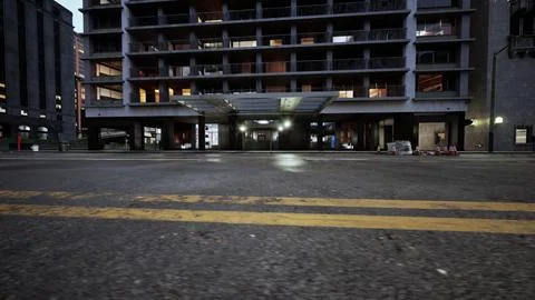 8K view of empty intersection Illustrazione stock