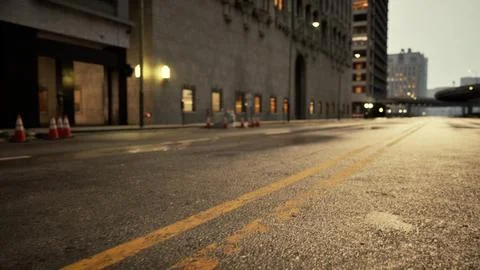 8K view of empty intersection Stock Illustration