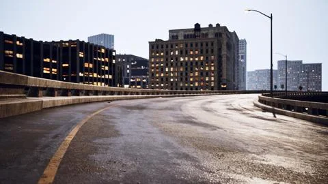 8K view of empty intersection Ilustración de archivo