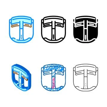8k virtual pack reality headset future technology color icon vector Stock Illustration