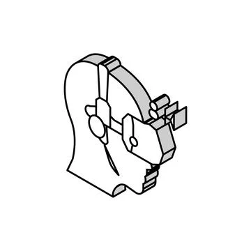 8k virtual reality headset future technology isometric icon vector illustration イラスト素材