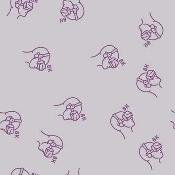 8k virtual reality headset future technology line seamless pattern Stockillustratie