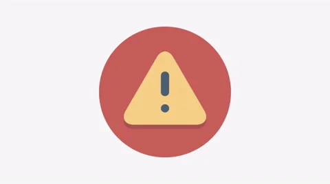 8K - Warning icon symbol round logo Stock Footage 68889338