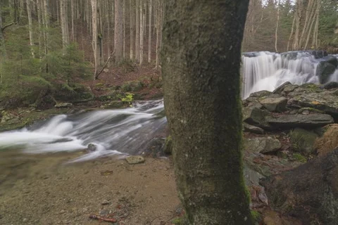 8K waterfall after the rain Stock Footage 256043979