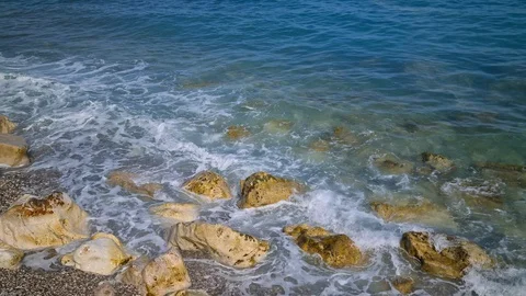 8k Waves Crashing On Beach Stock Footage 129902685