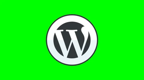 8k - Wordpress icon logo symbol, on green screen Stock Footage 68408599