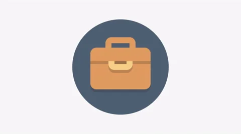 8K - Work suitcase icon symbol round logo Video stock 68893057