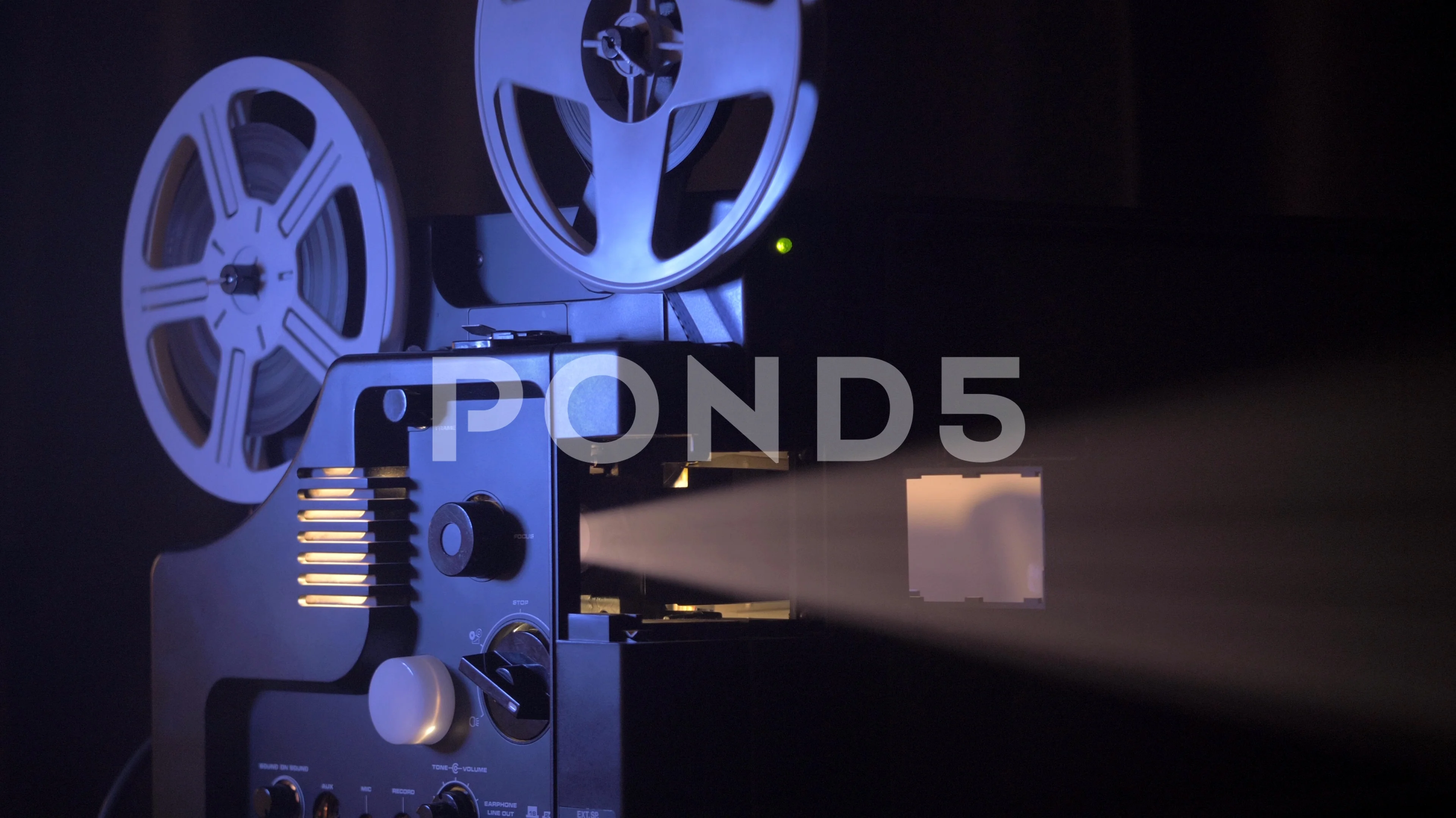 8mm Film Projector with Light Rays Cine , Stock Video