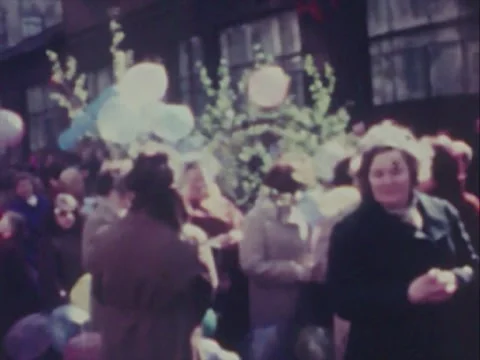 8mm film Soviet era footage. 1st may Parade. Stock Footage