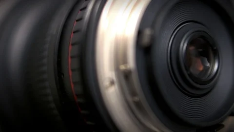8mm fish eye lens in macro, on turntable 库存影片 85472183