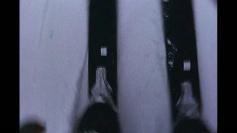 8mm POV Skiing Stock Footage 130759608