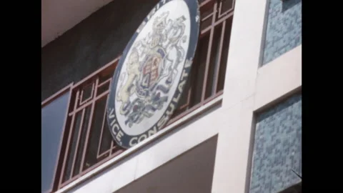 8MM - SPAIN - british vice consulate sign and building - algeciras - 1964 Video stock 168211443