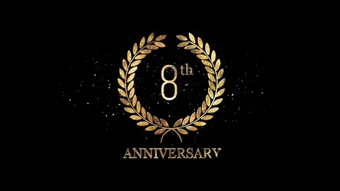8th Anniversary + Alpha Channel Video stock 104364224