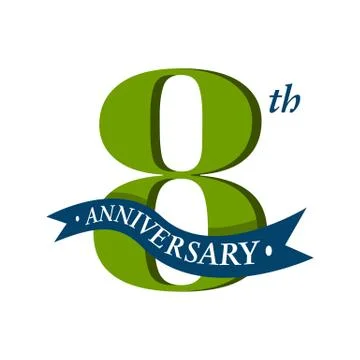 8th anniversary vector logo illustration. 8 years anniversary celebration des Stock Illustration