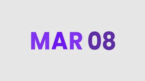 8th March calendar icon animation. Stock Footage 302176016