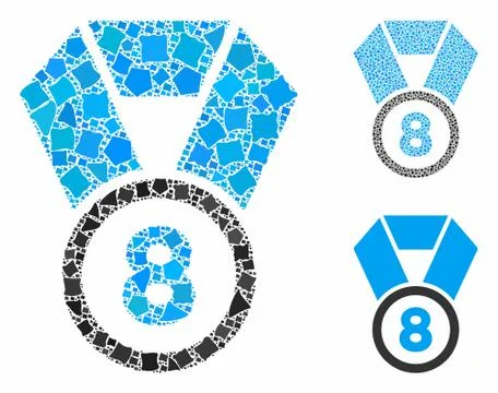 8th place medal Composition Icon of Rough Elements 库存插图