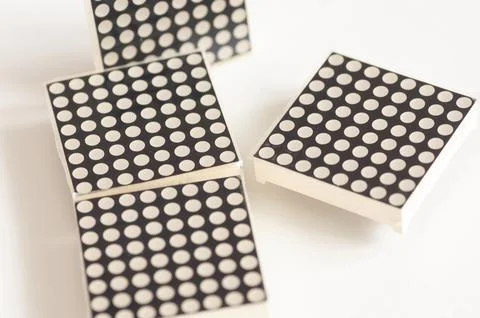 8x8 led matrix. Led matrix composition on isolated white background. Stock Photos
