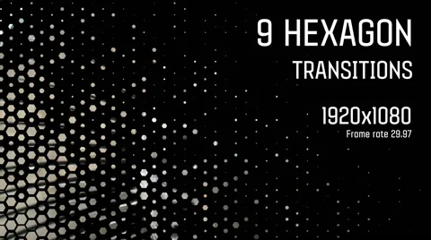 9-in-1 Hexagon Transitions Stock Footage 58338163