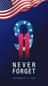 9 11 Never Forget, September 11 2001, insta USA stories Stock Illustration