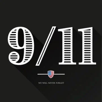9-11, We will never forget - September 11, 2001 Stock Illustration
