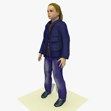 9 - 13 Year Old Euro Girl Julie Rigged and also with IK for Cinema 4D 3D Model