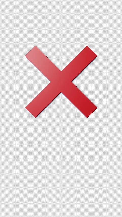 9 16 Red X Icon Reveal Animation - Vertical Tilting Entrance Vídeos de archivo 332609647