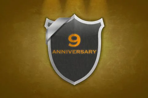 9 anniversary. Stock Illustration