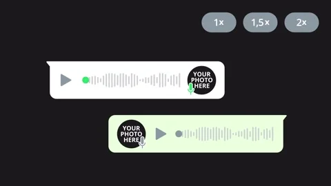 9 Audio Wave Voice Message Sound. Received and sent messages. Add your own image Stock Footage 302335936