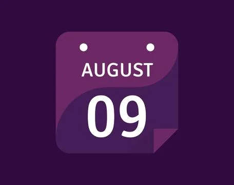 9 August, August 9 icon Single Day Calendar Vector illustration Stock Illustration