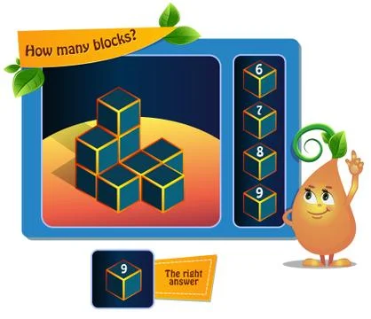 9 blocks game educational Stock Illustration