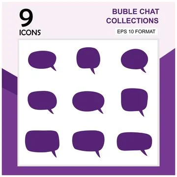 9 chat bubble icons that can be used in digital message designs Stock Illustration