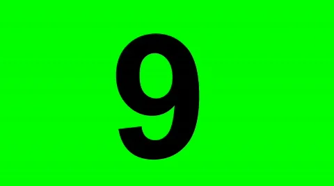 "9" Chromakey Green Screen Animated Fire Snow Water Explosion Lettering Stock Footage 132918