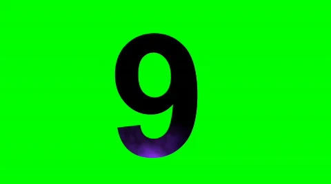 "9" Chromakey Green Screen Animated Fire Snow Water Explosion Lettering Vidéo 133092