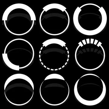 9 circular segmented circle preloader user interface - UI elements Stock Illustration