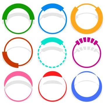 9 circular segmented circle preloader user interface - UI elements Illustrazione stock