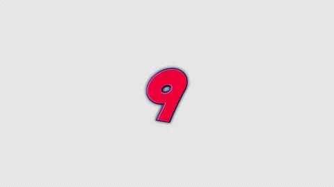 9 Comic Number Animation on Alpha Channel, Loop 库存影片 299335096