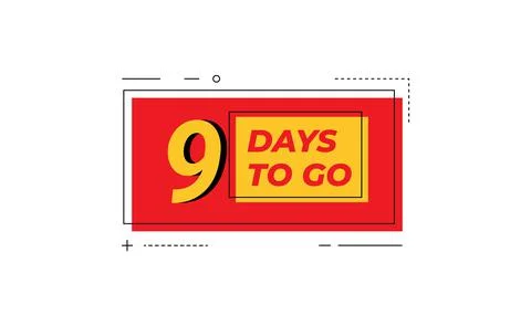 9 days to go last countdown icon. Stock Illustration