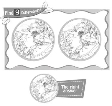 9 differences beetle, caterpillar Stockillustratie