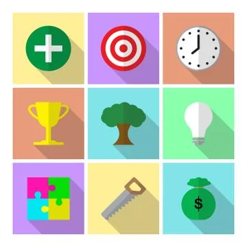 9 Easy-To-Use Icons Of 7 Habits Highly Effective People Stock Illustration