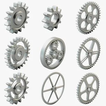 3D Model: 9 Gears Set ~ Buy Now #91484081