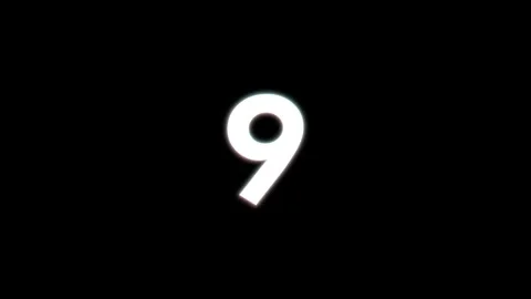 9 glitch number display animated glitch number 9 text bg background old tv .. Stock Footage 281304379
